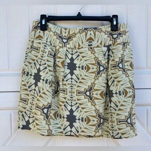 Banana Republic Geometric Print A-Line Skirt | Pleated Mini | Size 4